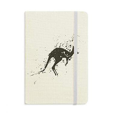 Imagem de Caderno estilo Canguru mexicano, simples, preto e branco, capa dura de tecido, diário clássico