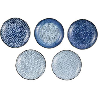 Imagem de Saikai Pottery 52635 Crisântemo Forma Nº 8 Conjunto de placas, Imama, Padrão tingido antigo, Diâmetro 10,0 polegadas (25,5 cm) (Vem em uma caixa de presente)