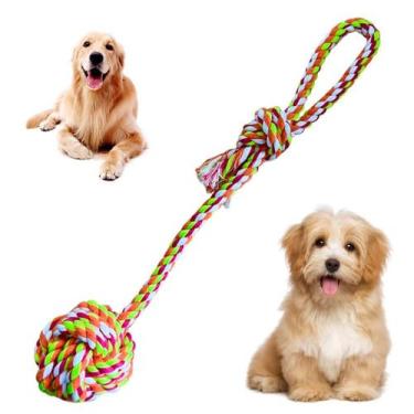 Imagem de Brinquedo Pet Corda Resistente Forte Interativo para Cachorro Cães Cor