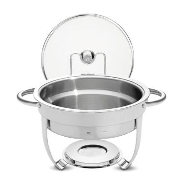 Imagem de Rechaud redondo em aco inox banho maria com suporte para tampa 4,3 L tramontina