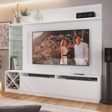 Imagem de Estante Home Para TV até 60 Polegadas 1 Porta de Vidro Veneza Quiditá Branco