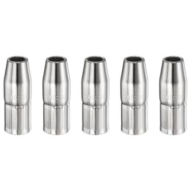 Imagem de HARFINGTON 5 peças de bocal de solda a gás orifício de 1,3 cm 200258 bocais de pistola de solda a gás cobre níquel acessório de pistola de solda para pistolas de solda M25/M250/M40 Mig