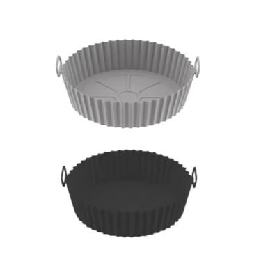 Imagem de Cesta redonda de forros de silicone para fritadeira Air Fryer - Formas antiaderentes reutilizáveis para fritadeiras a ar, adequadas para cestas de fritadeira a ar Ninja COSORI Gourmia Phillip de 3 a 5