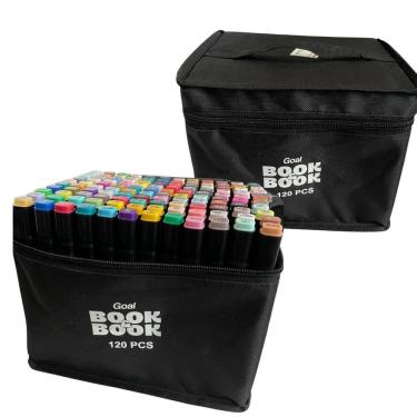 Imagem de Kit Canetas Marcador Para Colorir Ponta Dupla E 120 Cores