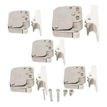 Imagem de Kit 5 Fecho Toque E Abra Push Open Articulado Móveis Fgvtn - Niquelado