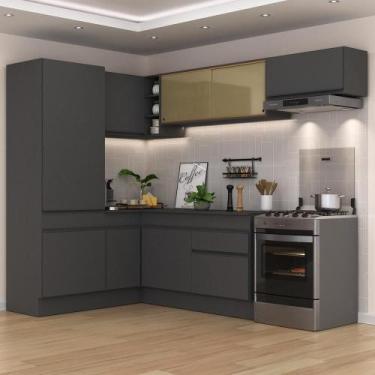 Imagem de Armário De Cozinha Completa De Canto Preto - MULTIMOVEIS