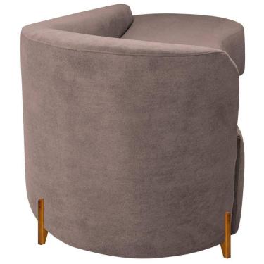 Imagem de Divã Recamier Orgânico França 220cm Lado Dir Pés Madeira Linho Cor Rosê