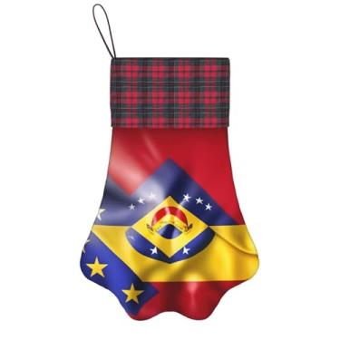 Imagem de SKKNT Estampa da bandeira da Venezuela, meias de Natal, animais de estimação, decoração de Natal, cães, gatos, árvores, doces, presente, conveniente