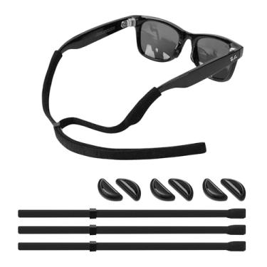 Imagem de ZURCAS Correias de óculos de sol para Ray-Ban Meta Gen 2/Gen1 e Meta Display/Oakley, almofadas de nariz, 3 pares e cordões ajustáveis para óculos, 3 peças, acessórios para óculos inteligentes