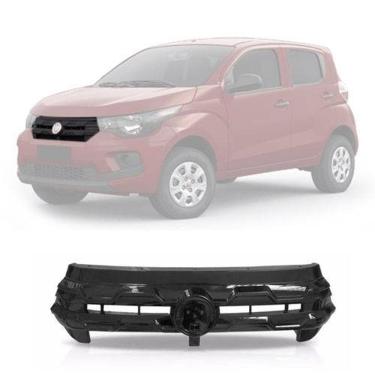 Imagem de Grade do Radiador Mobi 2014 2015 2016 2017 Preto Brilhante