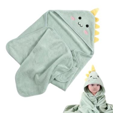 Imagem de Toalha de banho com capuz para recém-nascidos e bebês, material de veludo ultra absorvente e macio