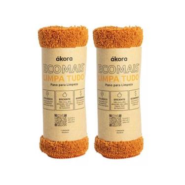 Imagem de 2 Pano de Microfibra Multiuso Ecomais Limpa Tudo Akora Limpeza Fácil C
