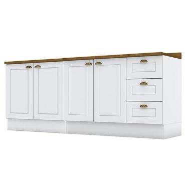 Imagem de Balcão De Cozinha 80cm E 120cm Americana Com Tampo Nature - Henn