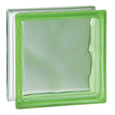 Imagem de Tijolo Bloco De Vidro Wave Colorido 19x19x8 Un Tradestar, Verde