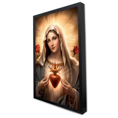 Imagem de Quadro Decorativo Coração Imaculado de Maria Santíssima em Moldura Cai