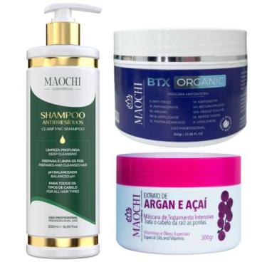 Imagem de Kit Btx Realinhador Redutor de Volume Matizador Cabelo Loiro Grisalho 