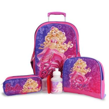 Imagem de Kit Mochila de Rodinhas Barbie Sereia Tam G