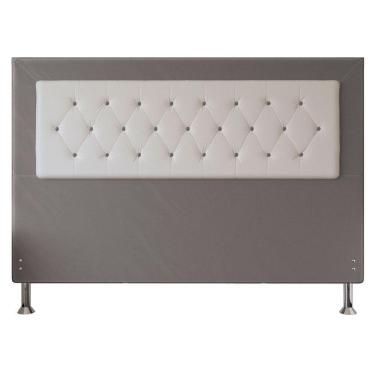 Imagem de Cabeceira King 1,95m Havana Suede Cinza Branco