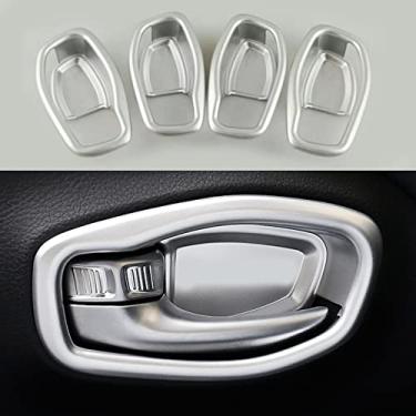 Imagem de Xodouhi Tampa da tigela da maçaneta da porta interna do carro para Jeep Renegade 2016 2017 2018 2019 2020 2021 protetor do detector da tampa do corpo do carro ABS