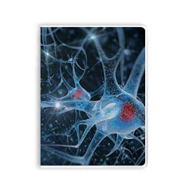 Imagem de Caderno com detalhes de imagem de células cerebrais, capa de chiclete, diário de capa macia