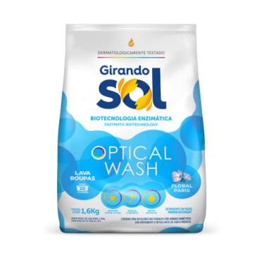 Imagem de Girando Sol Lava Roupas Em Pó Floral Paris 1 6Kg Sabão Em Pó Lava Roupa Perfumado Azul Optical Wash Biotecnologia Enzimática Rende 20 Lavagens