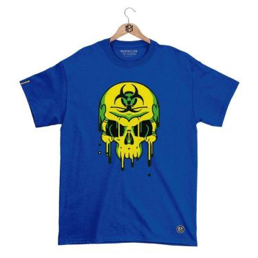 Imagem de Camiseta Mafiaclub Gola Redonda Estampa CAVEIRA RADIOATIVA Streetwear fio 30.1 Penteado