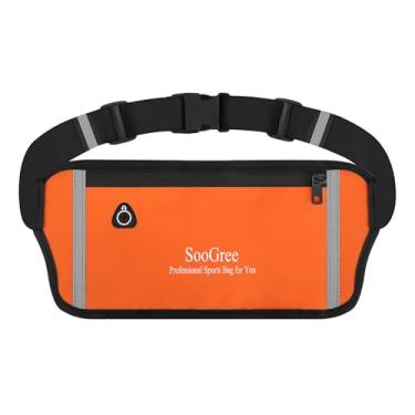 Imagem de SooGree Pochete de corrida para mulheres e homens, impermeável, bolsa de corrida, cinto de dinheiro fino, suporte de telefone para esportes, caminhadas, viagens, alça ajustável, bolsa de treino, leve,