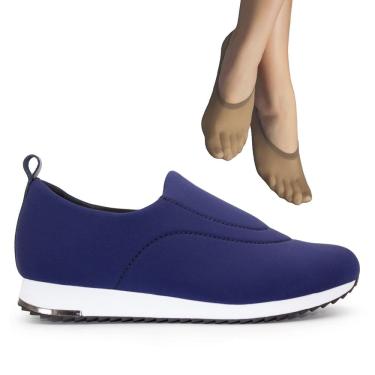 Imagem de Tênis Usaflex Feminino Slip On Elastano V9103+2P de Meias Color Sports Sapatilha 9055