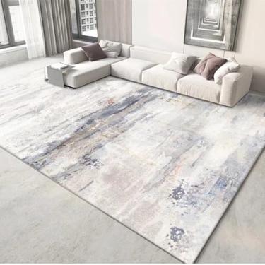 Imagem de Cinza Claro Abstrato Tapetes Sofá Cadeira Área Tapete Moderno Sala de Estar Decoração Tapete Quarto Cabeceira Grande Tapete de Chão, Flanela 8.200x250cm 78,7x98 pol.