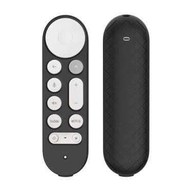 Imagem de JCMOYUTY Capa para Google TV Streamer 4K 2024 Voice Remote Black Silicone Skin com cordão