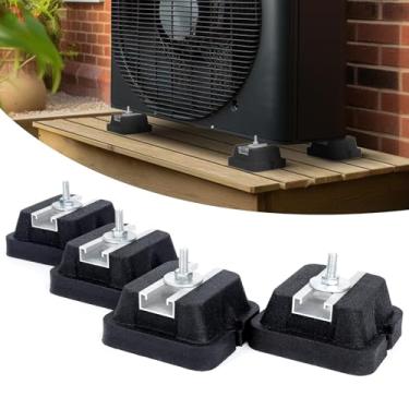 Imagem de GCGOODS Base de borracha para montagem no chão, mini kit de base de montagem de ar condicionado dividido sem dutos, almofada de montagem antivibração para unidades condensadoras, compressor de ar,