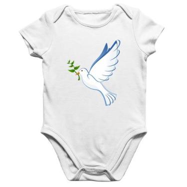 Imagem de Body Bebê Algodão Pomba da Paz - Foca na Moda, Branco, P