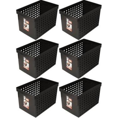 Imagem de 6 Caixas Organizadoras para Escritório 42x27cm Arquivo Morto Pastas Su