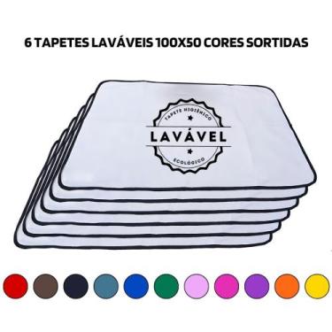 Imagem de Kit com 6 Tapetinhos Alta Absorção para Pets 100x70 Sortidos - 200 Lav