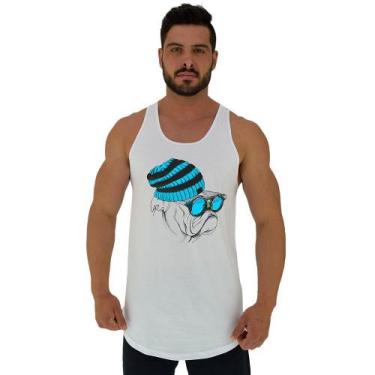 Imagem de Regata Longline Estampada Masculina MXD Conceito Cachorro Hipster, Bra