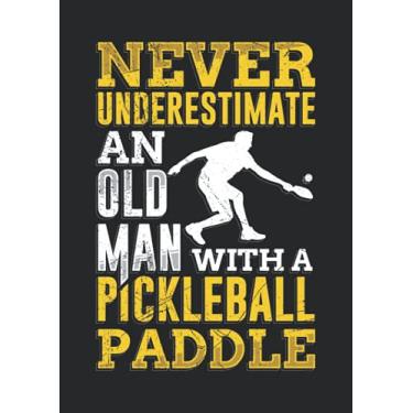 Imagem de Notizbuch A4 dotted, gepunktet, punktiert mit Softcover Design: Alter Mann beim Pickleball lustiger Spruch Dink Pickleball: 120 dotted (Punktgitter) DIN A4 Seiten