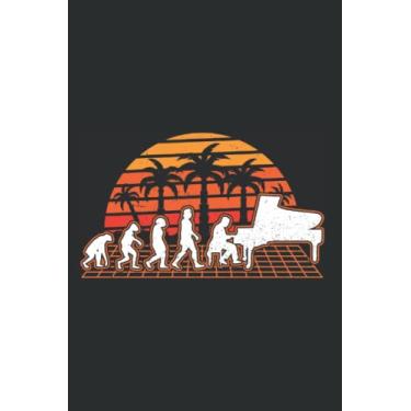 Imagem de Piano Notebook: Piano Evolution Sunset Pianist / 6x9 Inches / 120 blank music sheets Sites