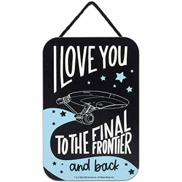 Imagem de Open Road Brands Star Trek I Love You to The Final Frontier Hanging Wood Wall Decor - Vintage Star Trek Sign - Great Gift Idea