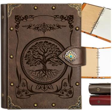 Imagem de DUROTAN Caderno de diário Tree of Life, fichário A5 exclusivo, 400 páginas para caderno de desenho, caderno pautado na faculdade, conjunto de presente para homens e mulheres