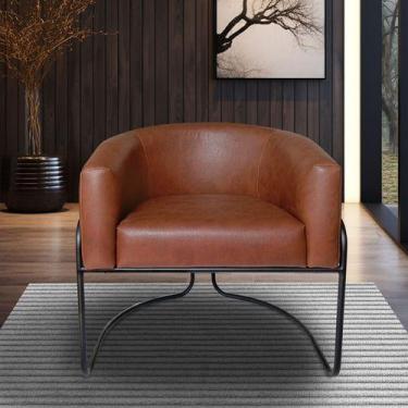 Imagem de Poltrona Sofia Luxo Moderna Com Base Aço Preto Para Sala Bz Home Decor