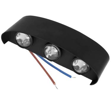 Imagem de Arandela Luminaria Meia Lua Parede Luz Led 6w 6 Fachos Iluminaçao Decoraçao Garagem Varanda Quintal Jardim