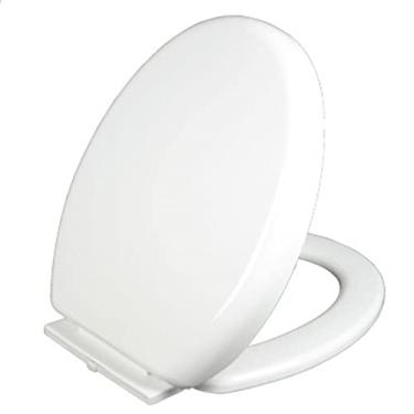 Imagem de Assento de Vaso Sanitário Espessado, Assento de Vaso Sanitário do Tipo Espessado, Fechamento Lento, Fácil de Instalar Com Peso de 2000g, Cor Branca 455 X 365 Mm de Tamanho, Banheiro Banheiro