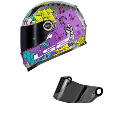 Imagem de Capacete LS2 FF358 Dreamcatcher Cinza e Rosa Mais Viseira Fumê, 58
