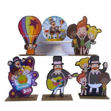 Imagem de Kit Display de Mesa 6 Peças Para Festa Mundo Bita mdf