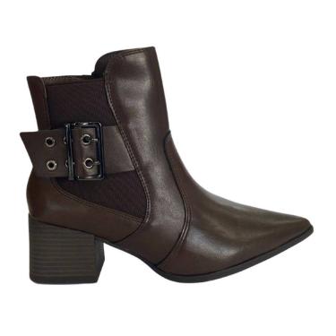 Imagem de Bota Ramarim 2559132 Feminino Marrom cano curto bico fino