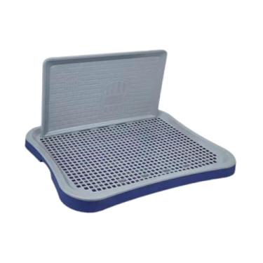 Imagem de Bothyi Bandeja de penico para cachorro, treinamento de banheiro, grades de malha, mictório removível, suporte para tapete higiênico para cães, gatos, Cinza Azul Escuro