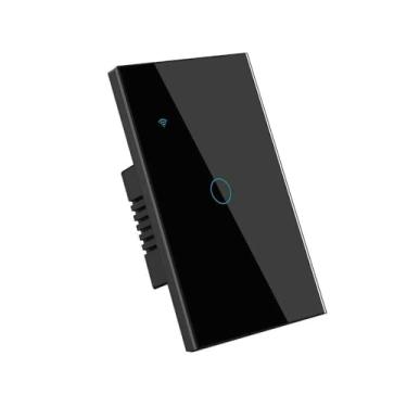 Imagem de Tuya Smart Switches US Neutral Wire/No Neutral Wire Required 1/2/3/4 Gang Light WiFi Touch Switch Voice Control-121JL-BLACK-01