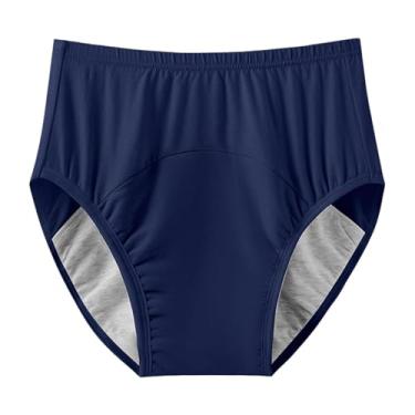 Imagem de ChuYiElegance Fralda de pano para adultos, cueca para incontinência, cintura elástica, confortável, lavável, respirável, à prova de vazamentos para idosos, Azul Xxxl