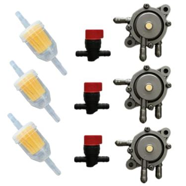 Imagem de 3PK Bomba de Combustível e Desligamento para Briggs para Kohler Cortador de Grama Trator 17-25 HP Briggs e Stratton John Deere Honda Yamaha Motor Pequeno Cortador de Grama Trator Motor
