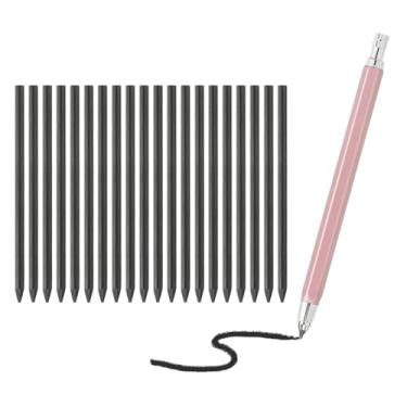 Imagem de PATIKIL Lapiseira de 4,0 mm, suporte mecânico grande para lápis de chumbo, com 20 peças, grafite 2B para desenho, arte, esboço, madeira, rosa, rosa